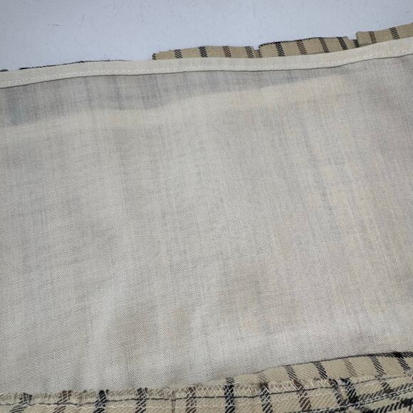 Tailor New York Tan Y2K Zipper Back Bow Accent Pleated Check Hem Skirt Size 4 - Picture 5 of 8